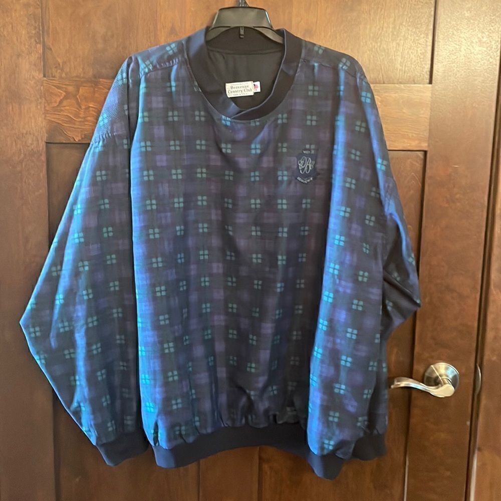 Mens Benvenue Country Club Glen Plaid Golf Pullover - Large